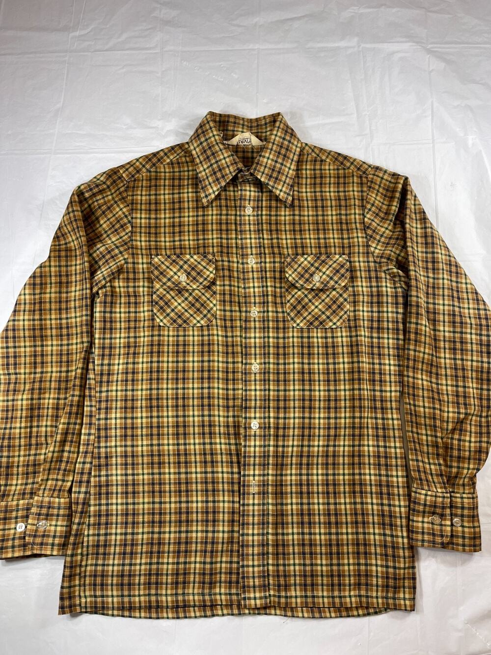 Vintage Levi’s Sportswear Plaid Flannel Shirt Men’s M Brown Green 1978 USA